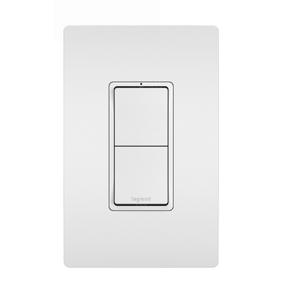 Two Single Pole Decora Switches Combination Device Matte White Finish