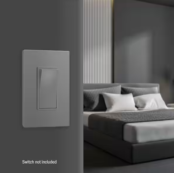 Screwless Decora One-Gang Wall Plate Glossy Gray Finish