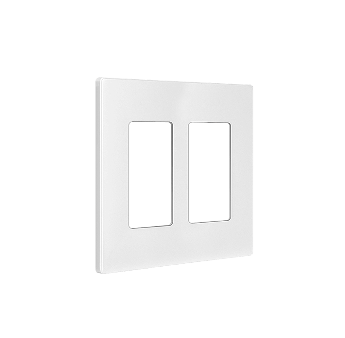 Screwless Decora Two-Gang Wall Plate Glossy White Finish