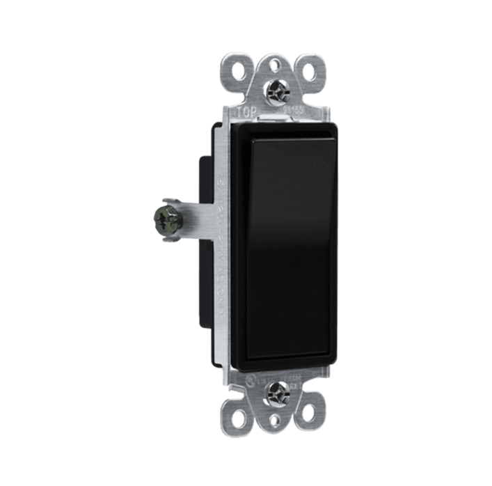 Single Pole Decora Switch Glossy Black Finish