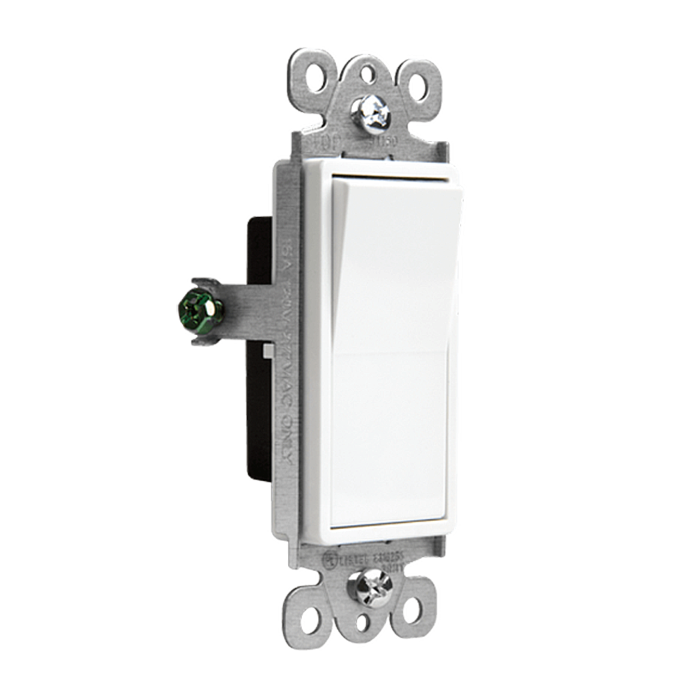 Single Pole Decora Switch Glossy White Finish