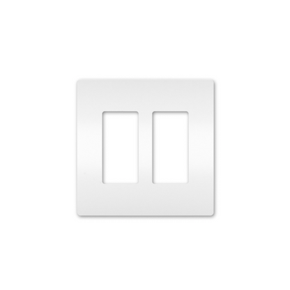 Screwless Decora Two-Gang Wall Plate Matte White Finish