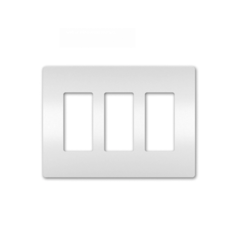 Screwless Decora Three-Gang Wall Plate Matte White Finish