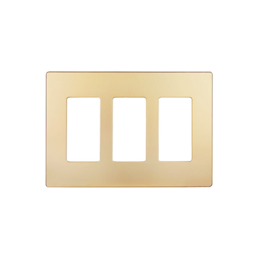 Screwless Decora Three-Gang Wall Plate Gold Finish