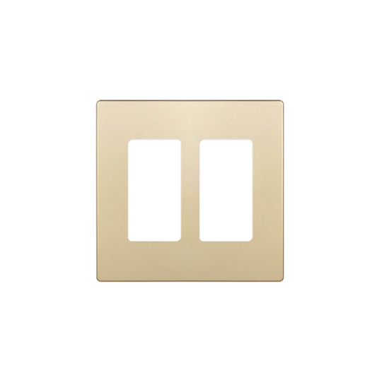 Screwless Decora Two-Gang Wall Plate Gold Finish