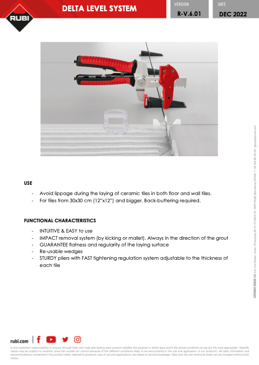 RUBI DELTA PLIERS FAST FIX