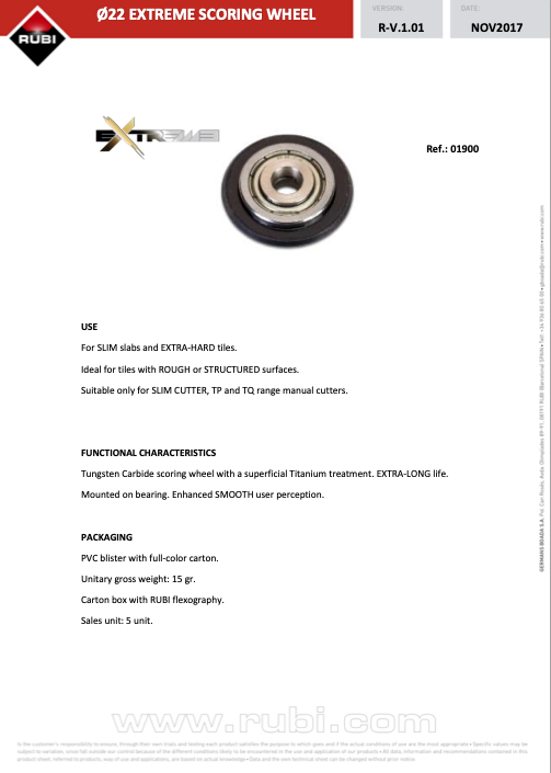 RUBI EXTREME SCORING WHEEL