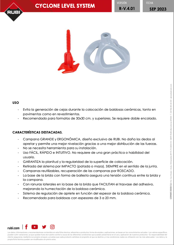 RUBI CYCLONE LEVELING SYSTEM