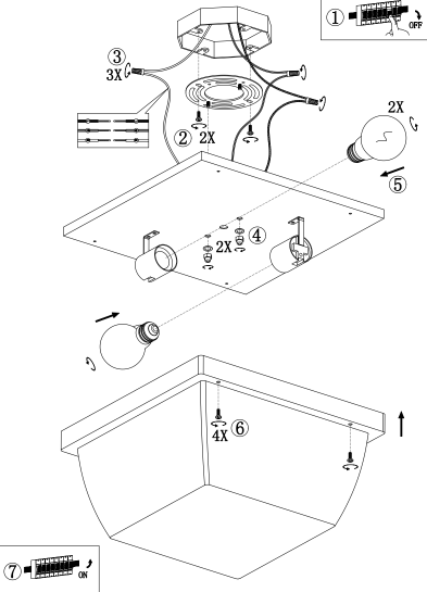 EKOC 12"X 12" Ceiling Light