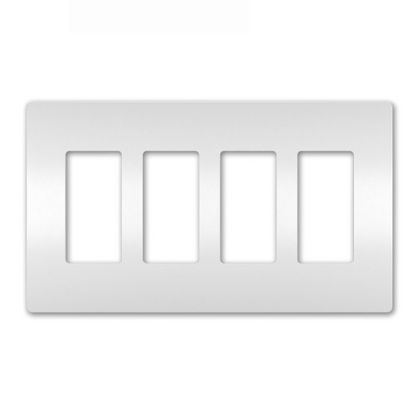 Screwless Decora Four-Gang Wall Plate Matte White Finish