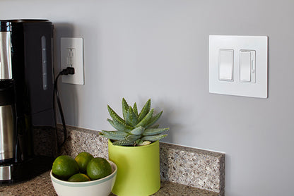 Screwless Decora Two-Gang Wall Plate Matte White Finish