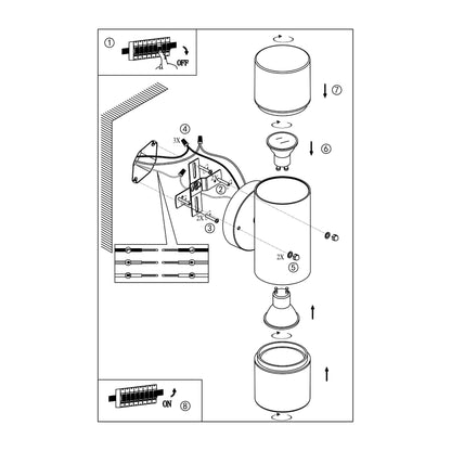 Palo Seco 2 Series / Outdoor Wall Mounted 2 - Up and Down Aluminum Light