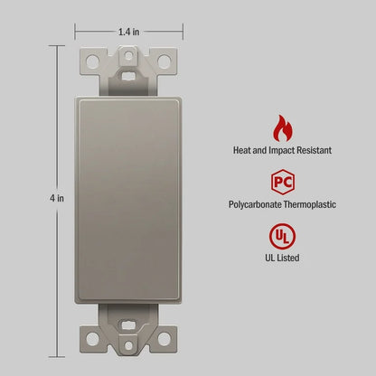 1-Gang Decora Blank Adapter Insert Nickel Finish