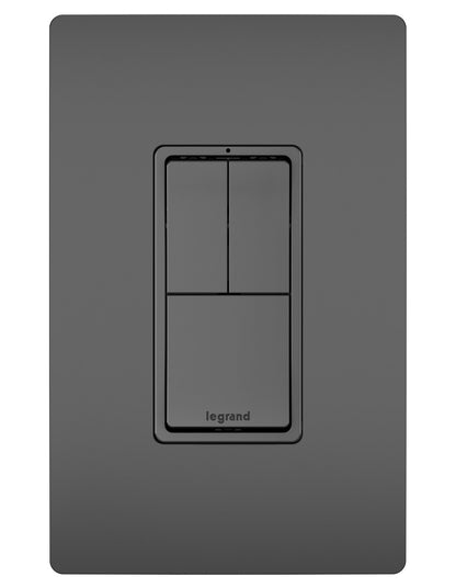 Triple Rocker Decora Switches Combination Device Matte Black Finish