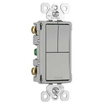 Triple Rocker Decora Switches Combination Device Matte Gray Finish