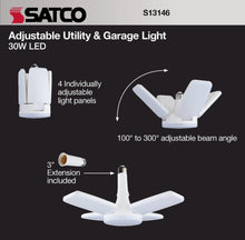 30 WATT LED GARAGE UTILITY LIGHT 5000K/MEDIUM BASE/ADJUSTABLE BEAM ANGLE #S13146