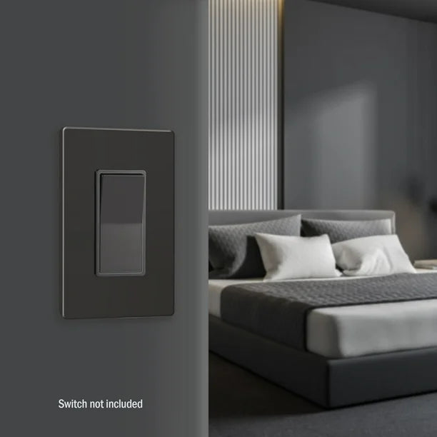 Screwless Decora One-Gang Wall Plate Dark Bronze Finish