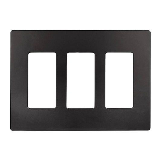 Screwless Decora Three-Gang Wall Plate Dark Bronze Finish