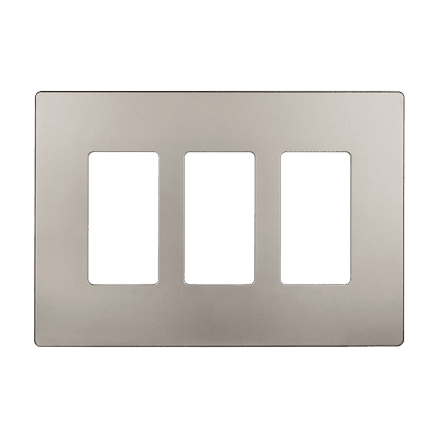 Screwless Decora Three-Gang Wall Plate Nickel Finish