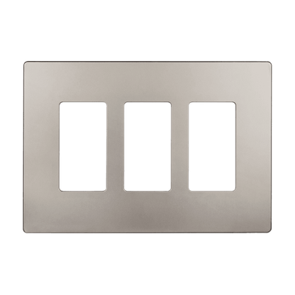 Screwless Decora Three-Gang Wall Plate Nickel Finish