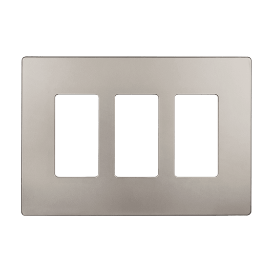 Screwless Decora Three-Gang Wall Plate Nickel Finish