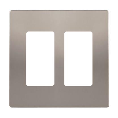 Screwless Decora Two-Gang Wall Plate Nickel Finish