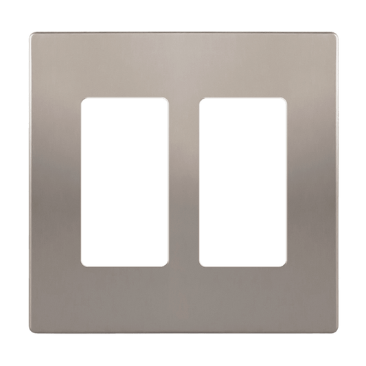 Screwless Decora Two-Gang Wall Plate Nickel Finish