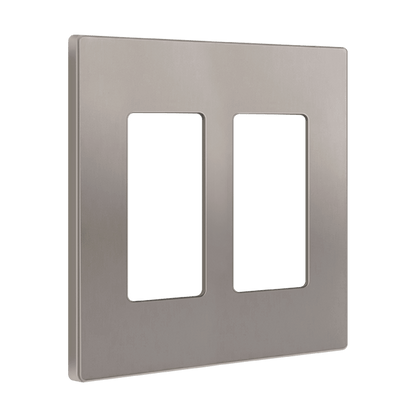 Screwless Decora Two-Gang Wall Plate Nickel Finish