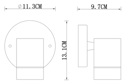 Palmas 1 Series / Outdoor Wall Mounted 1 - Down Aluminum Light