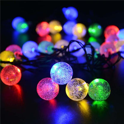 Solar String Light 100LED Bubble Bead RGB 40ft