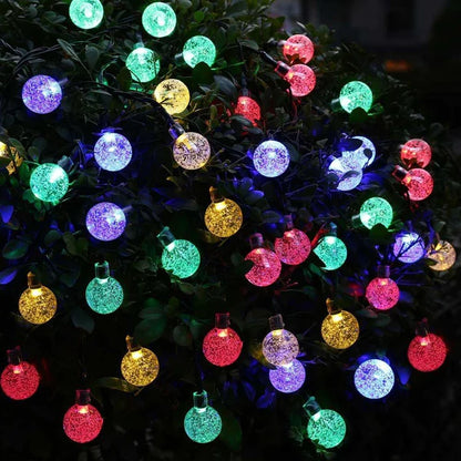 Solar String Light 100LED Bubble Bead RGB 40ft