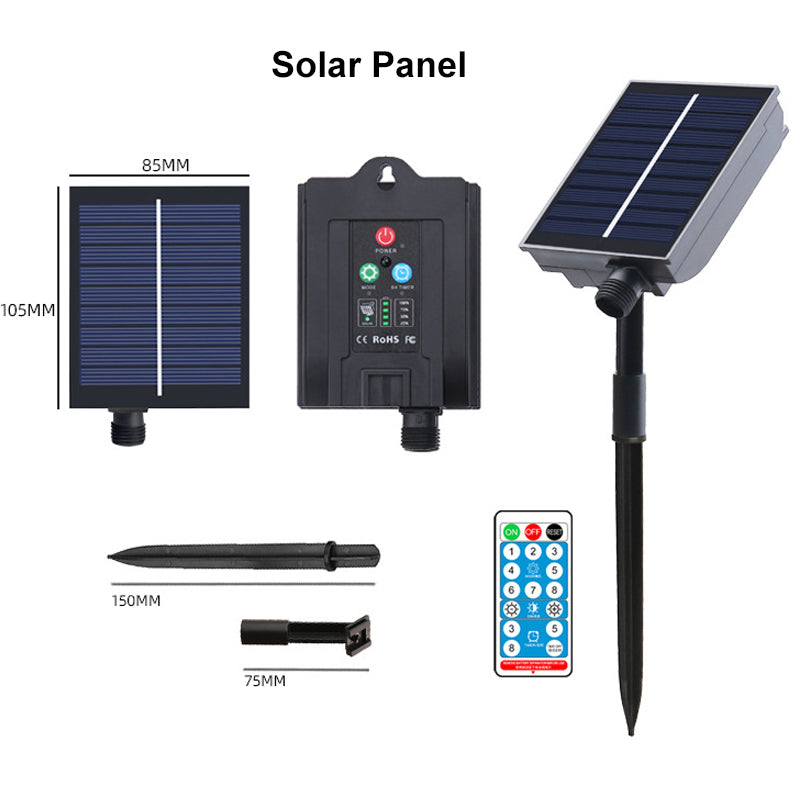 SOLAR LED RGB NET STRING LIGHTS 6' X 10' 8 MODES