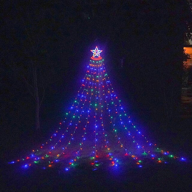 Solar 350LED Christmas Tree Lamp RGB