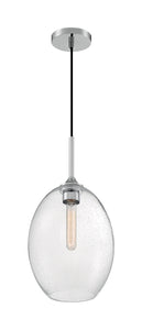 ARIA - 1 LIGHT MEDIUM PENDANT WITH SEEDED GLASS - POLISHED NICKEL FINISH #60-7037