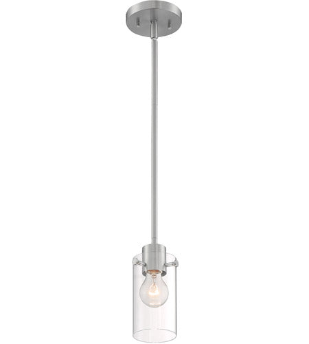 SOMMERSET - 1 LIGHT MINI PENDANT WITH CLEAR GLASS - BRUSHED NICKEL FINISH #60-7170