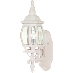 CENTRAL PARK - 1 LIGHT 20" WALL LANTERN WITH CLEAR BEVELED GLASS - WHITE FINISH #60-885