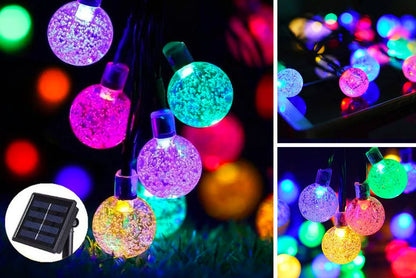 Solar String Light 100LED Bubble Bead RGB 40ft