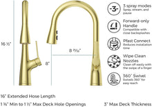 NEERA 1-HANDLE PULL-DOWN KITCHEN FAUCET BRUSHED GOLD - PFISTER #LG529-NEBG