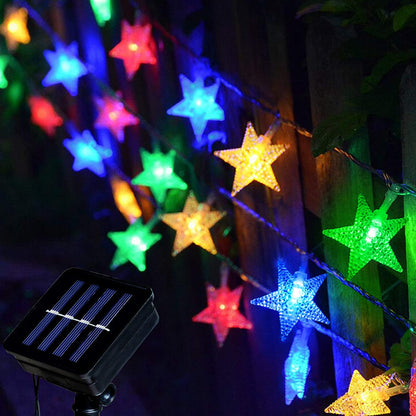 Solar String Light 20LED Pentagram RGB 17ft