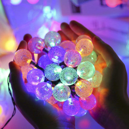 Solar String Light 100LED Bubble Bead RGB 40ft