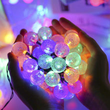 LED SOLAR RGB CRYSTAL BALL STRING LIGHTS 56 FT / 100 LEDS