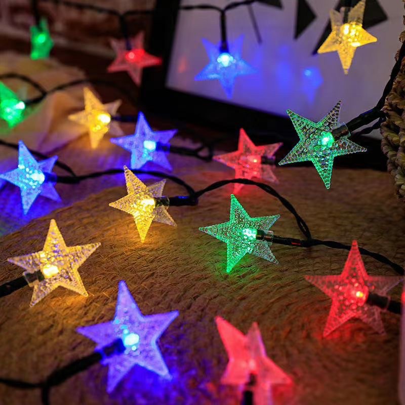 Solar String Light 20LED Pentagram RGB 17ft