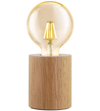 TURIALDO 4 INCH NATURAL WOOD TABLE LAMP PORTABLE LIGHT #99079A
