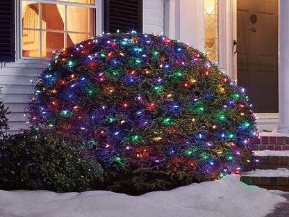 SOLAR LED RGB NET STRING LIGHTS 6' X 10' 8 MODES