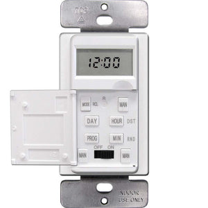 15 AMP 7-DAYS IN-WALL PROGRAMMABLE TIMER SWITCH – WHITE #HET01-W