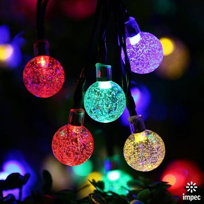 Solar String Light 100LED Bubble Bead RGB 40ft