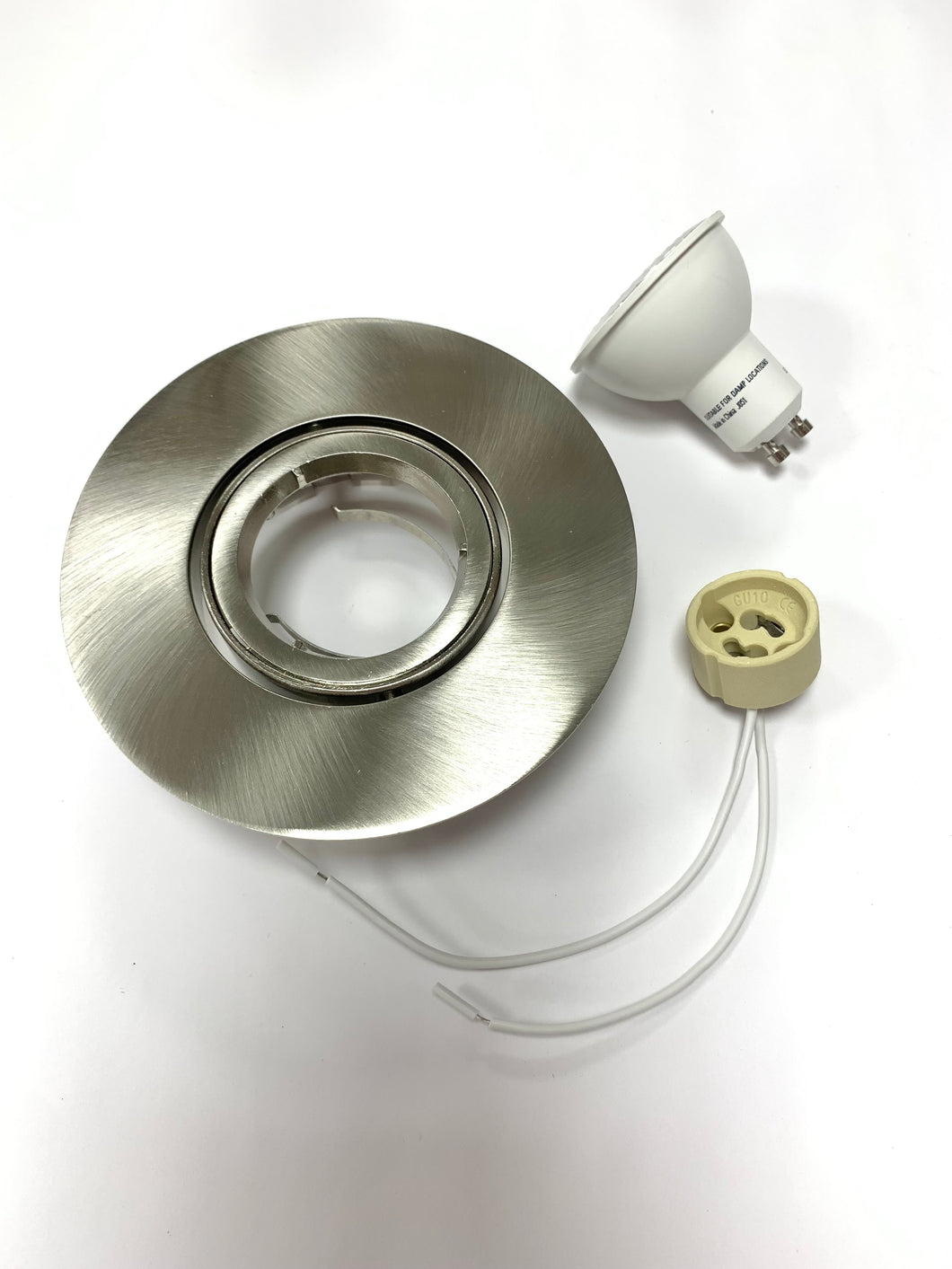 RECESSED LIGHTING FIXTURE KIT FOR CONCRETE - BRUSHED NICKEL FINISH – 4.5W / GU10 / WARM WHITE