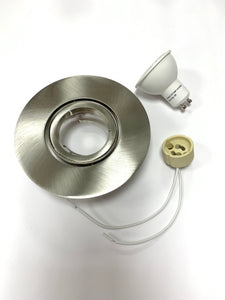 RECESSED LIGHTING FIXTURE KIT FOR CONCRETE - BRUSHED NICKEL FINISH – 4.5W / GU10 / DAY LIGHT