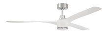 60" PHOEBE CEILING FAN IN POLISHED NICKEL FINISH AND WHITE BLADES W/ LIGHTING KIT INCLUDED#PHB60WPLN3