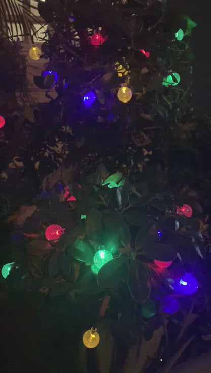 Solar String Light 100LED Bubble Bead RGB 40ft